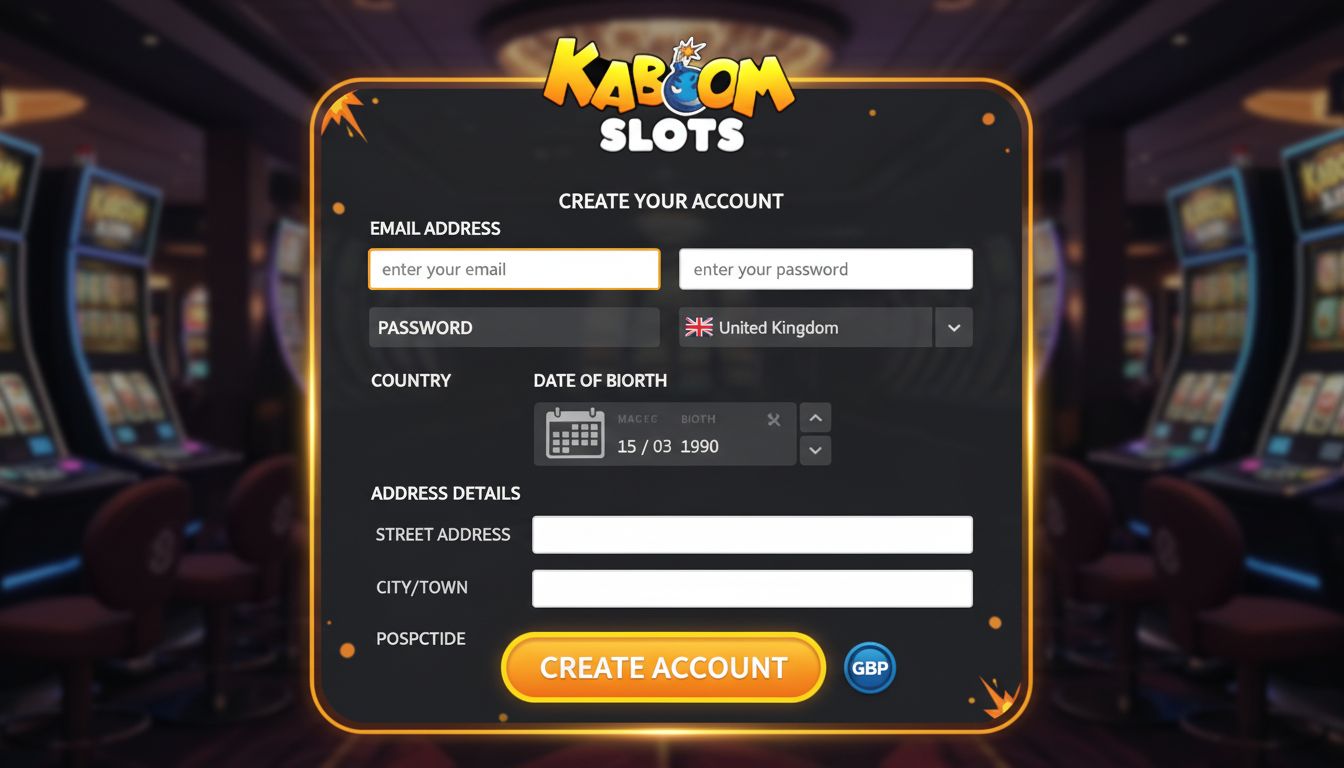 Step-by-step registration form fields and country, currency selection.
